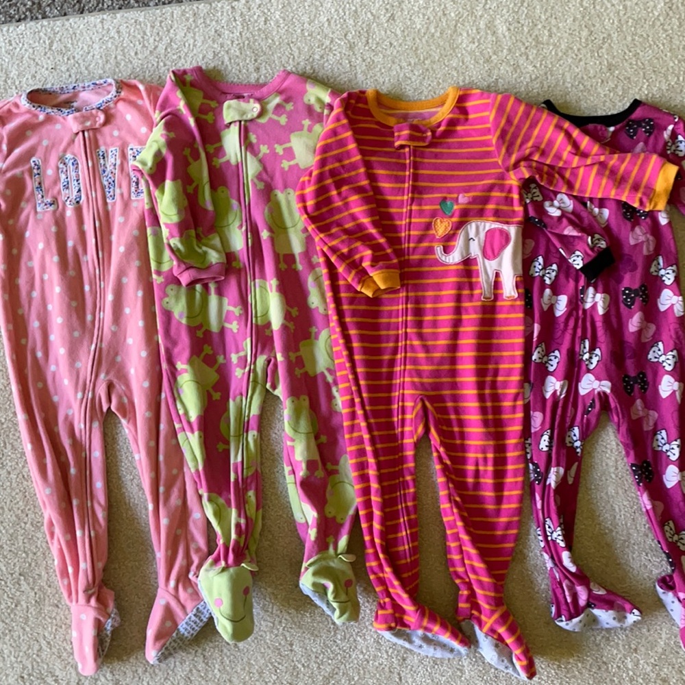 Girls toddler footie pajamas 24 month